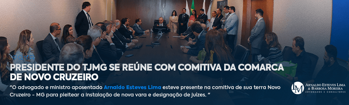 "O advogado e ministro aposentado Arnaldo Esteves Lima esteve presente na comitiva de sua terra Novo Cruzeiro - MG para pleitear a instalação de nova vara e designação de juízes. "