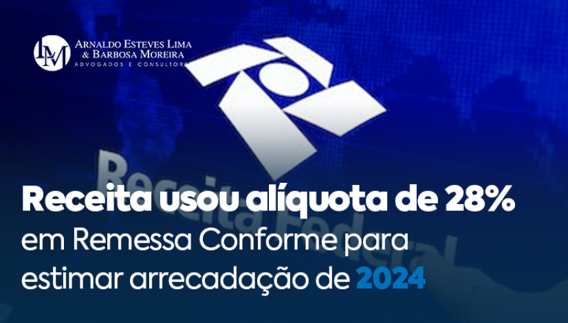 ma nota técnica da Receita Federal usou uma alíquota de 28% para estimar o potencial de arrecadação em 2024 com as importações a serem realizadas no âmbito do Programa Remessa Conforme. O documento foi um dos subsídios usados na elaboração do orçamento. A alíquota de 28% (atualmente ela está zerada) como referência para o cálculo de arrec